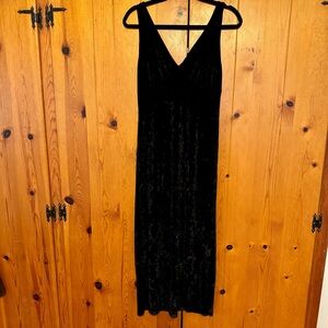 90s Contempo Casuals Sleek Black Crushed Velvet Dress